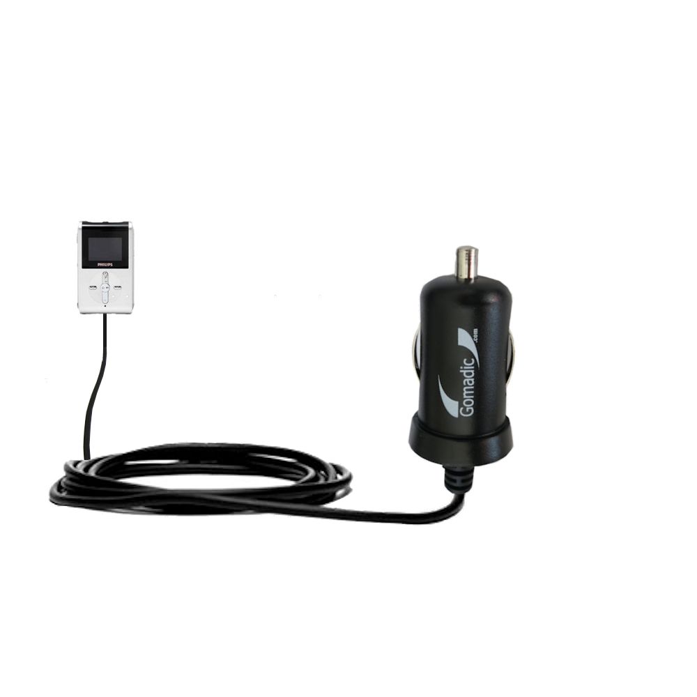 Mini Car Charger compatible with the Philips GoGear HDD082/17