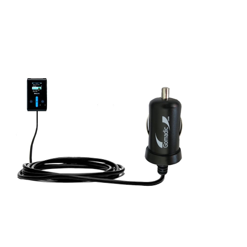 Mini Car Charger compatible with the Philips GoGear HDD1630/17