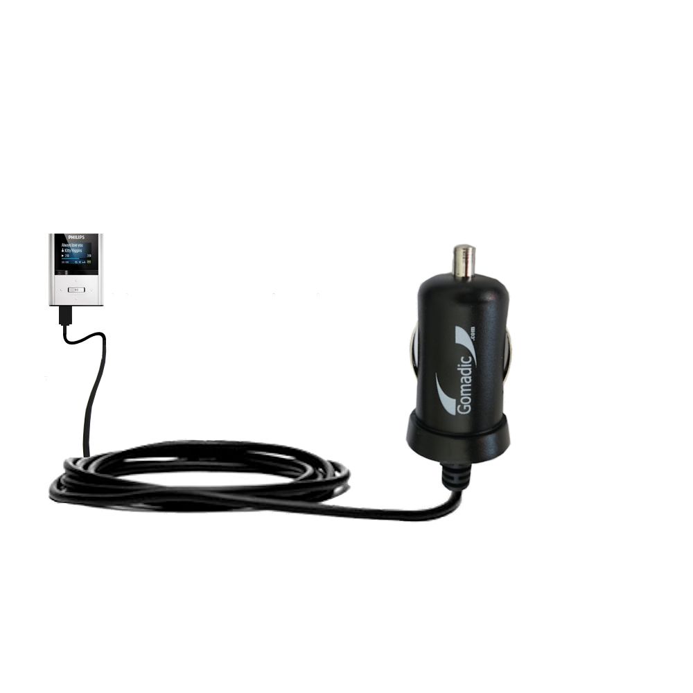 Mini Car Charger compatible with the Philips GoGear RaGa