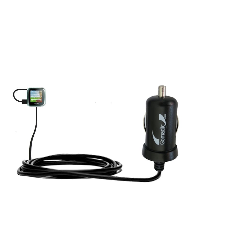 Mini Car Charger compatible with the Philips GoGear SA2925/37 Spark