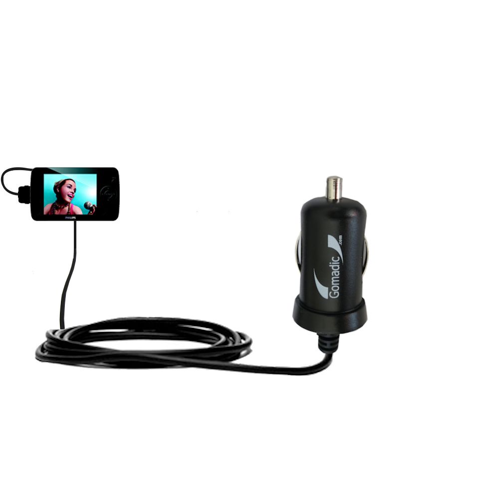 Mini Car Charger compatible with the Philips GoGear SA6186/37