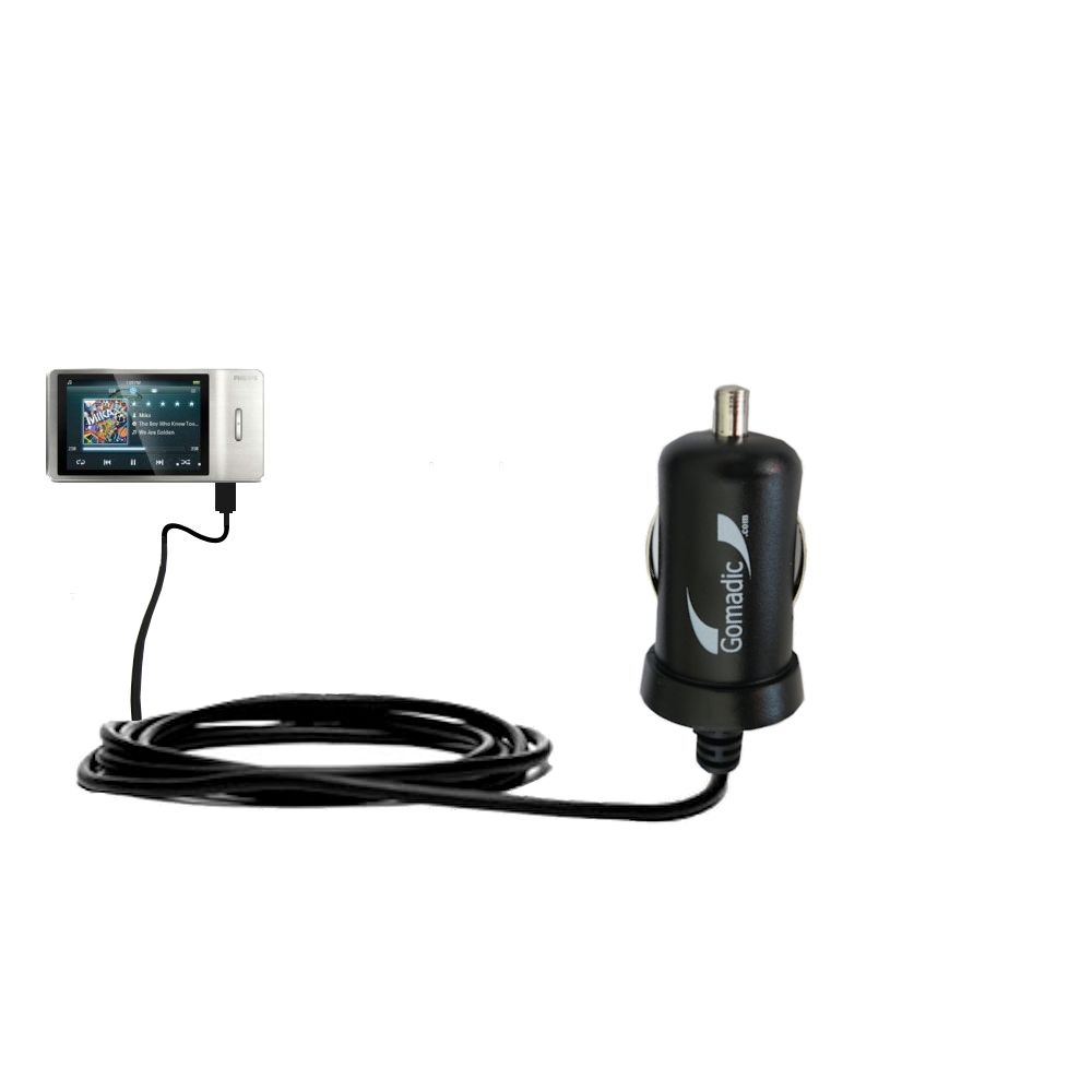 Mini Car Charger compatible with the Philips Muse MP3 Video Player FullSound