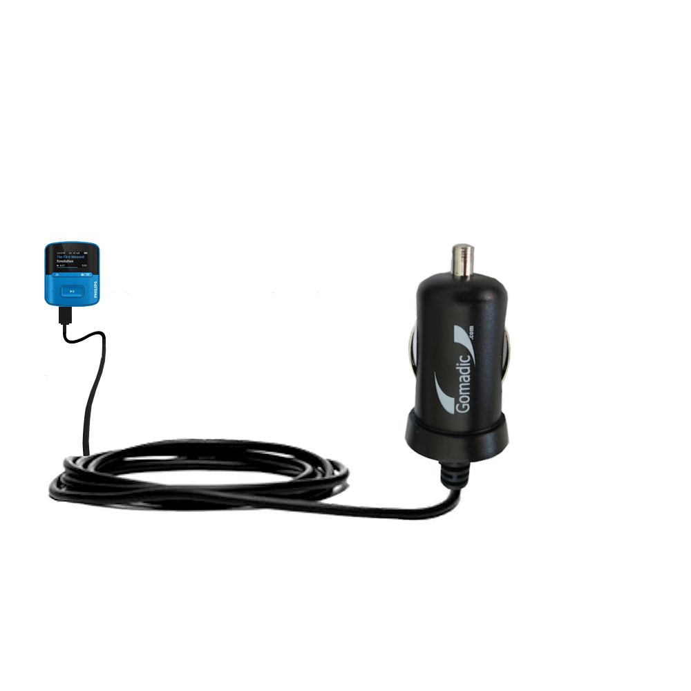Mini Car Charger compatible with the Philips RaGa MP3 Player