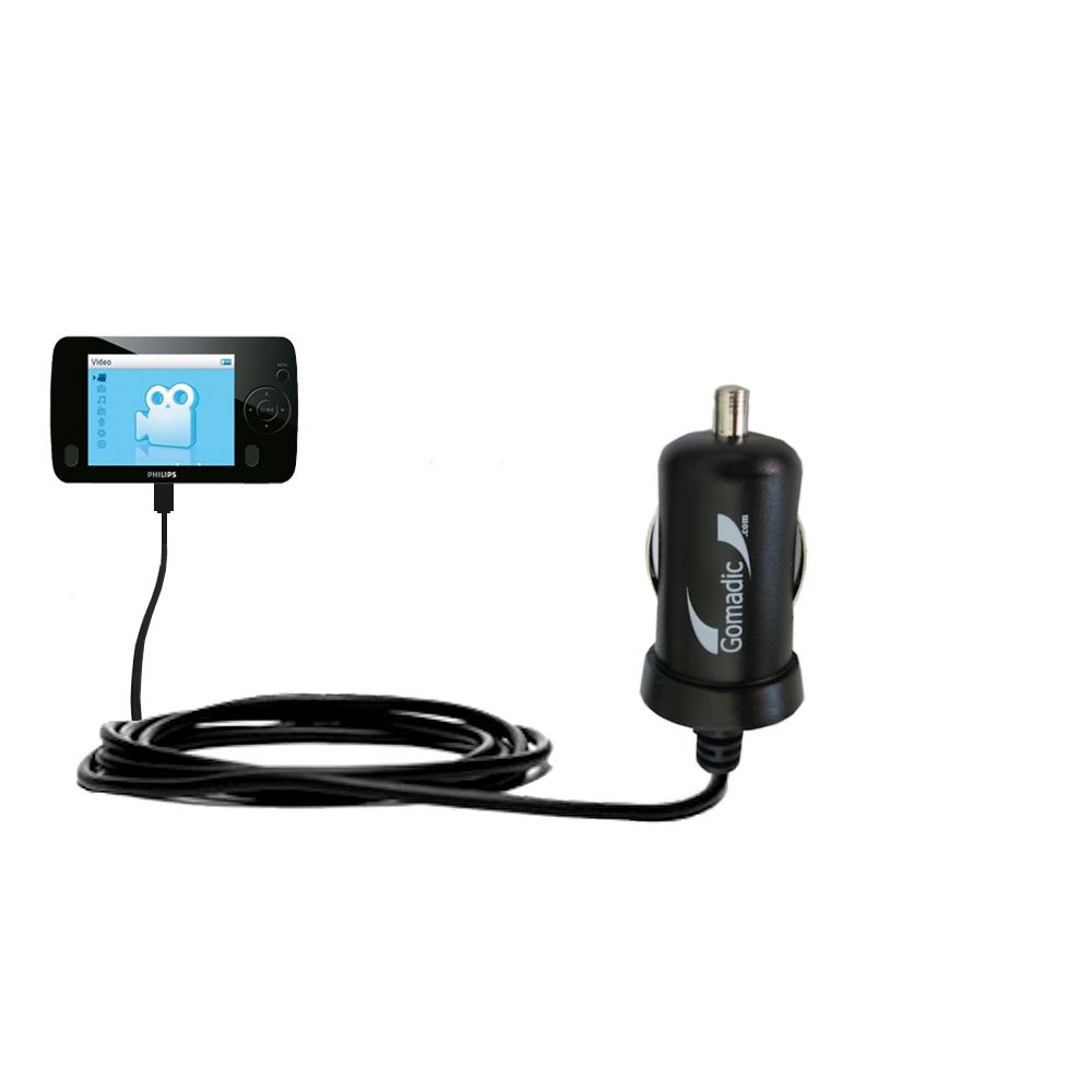 Mini Car Charger compatible with the Philips GoGear SA3114/37