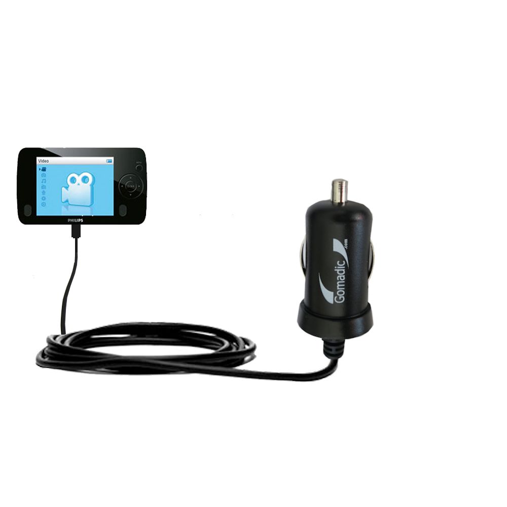 Mini Car Charger compatible with the Philips GoGear SA6086/37