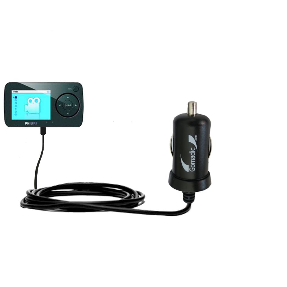 Mini Car Charger compatible with the Philips GoGear SA6125/37