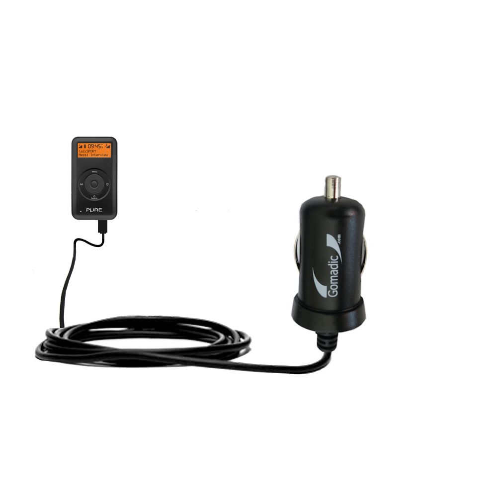 Mini Car Charger compatible with the PURE PocketDAB Move 2500