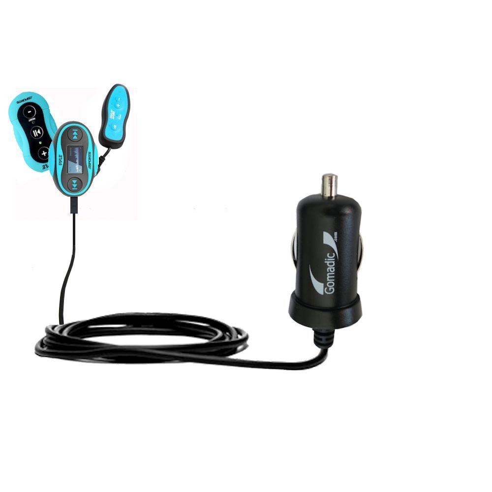 Mini Car Charger compatible with the Pyle PSWP25BL Waterproof MP3