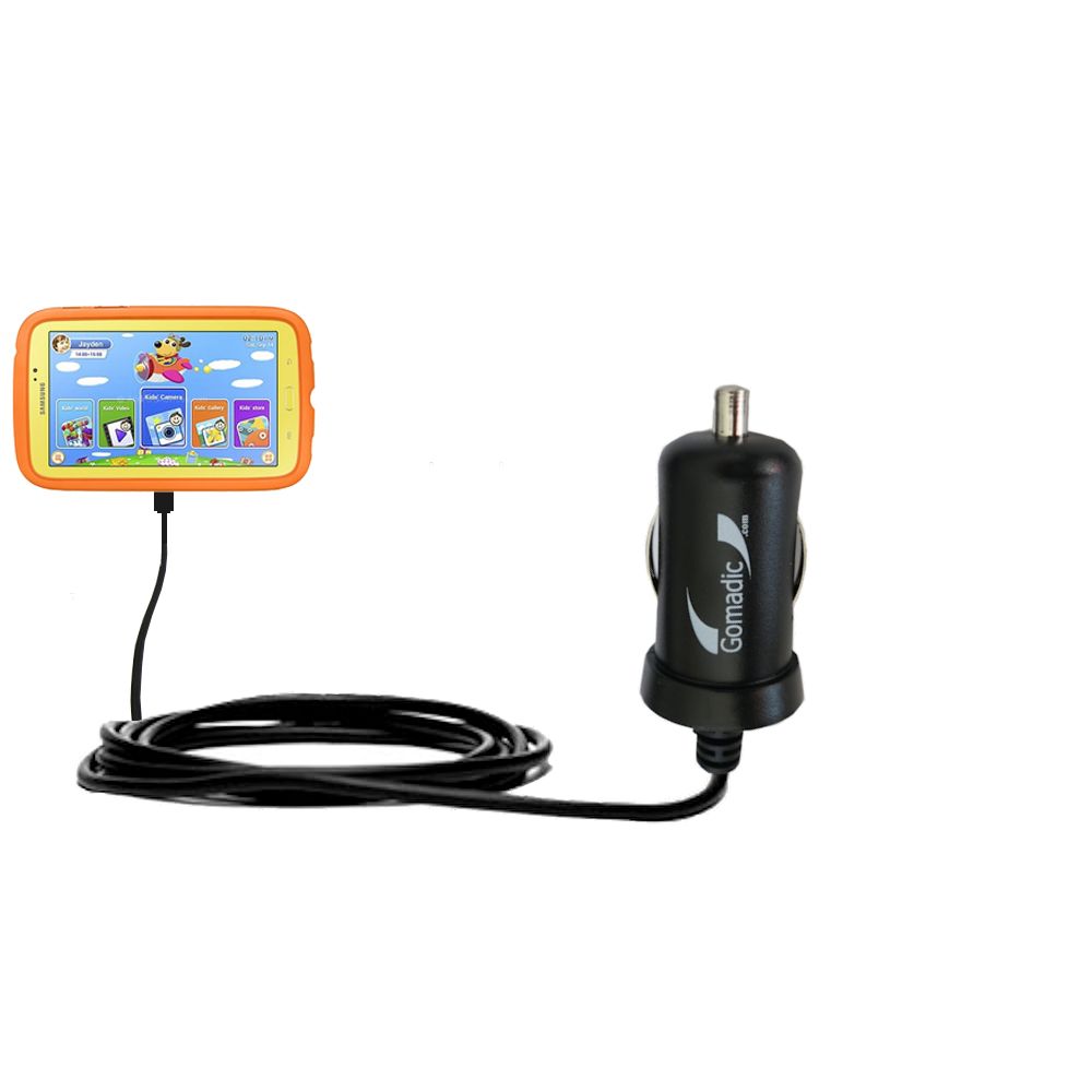Mini Car Charger compatible with the Samsung Galaxy Tab 3 Kids