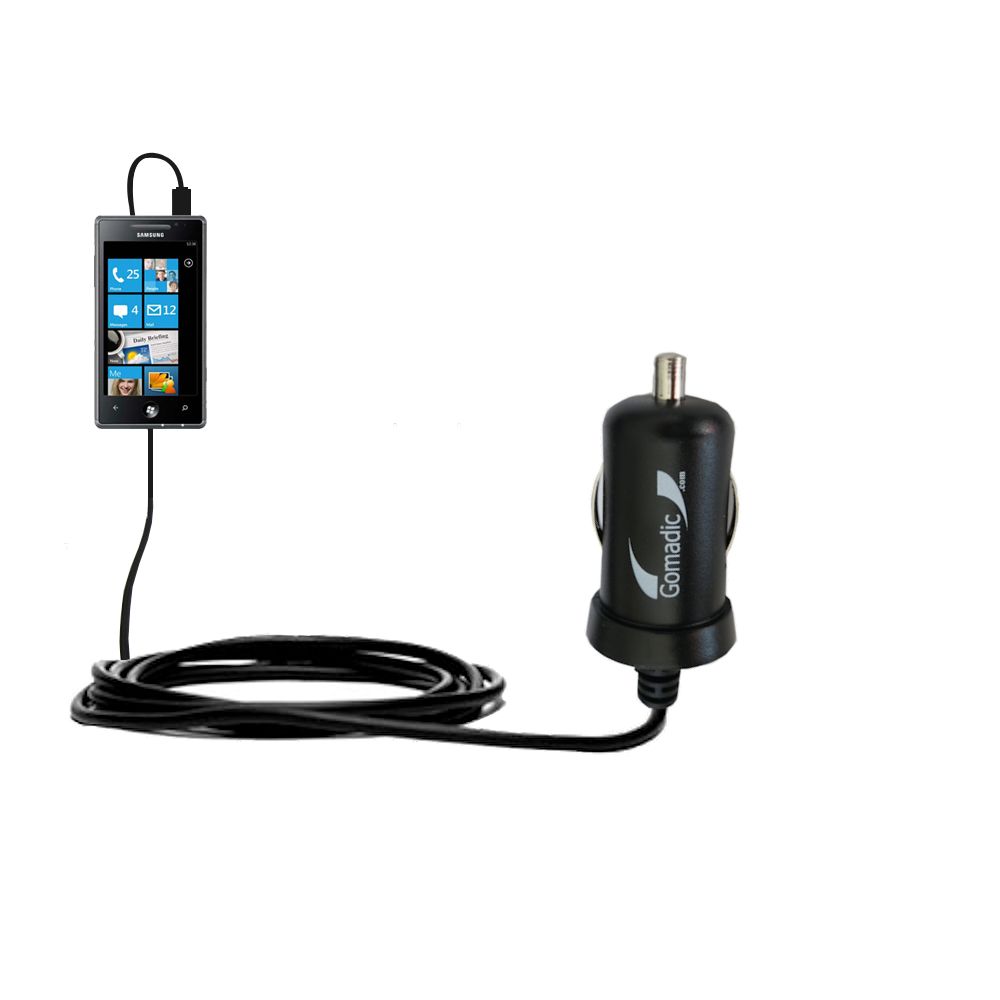 Mini Car Charger compatible with the Samsung Omnia 7