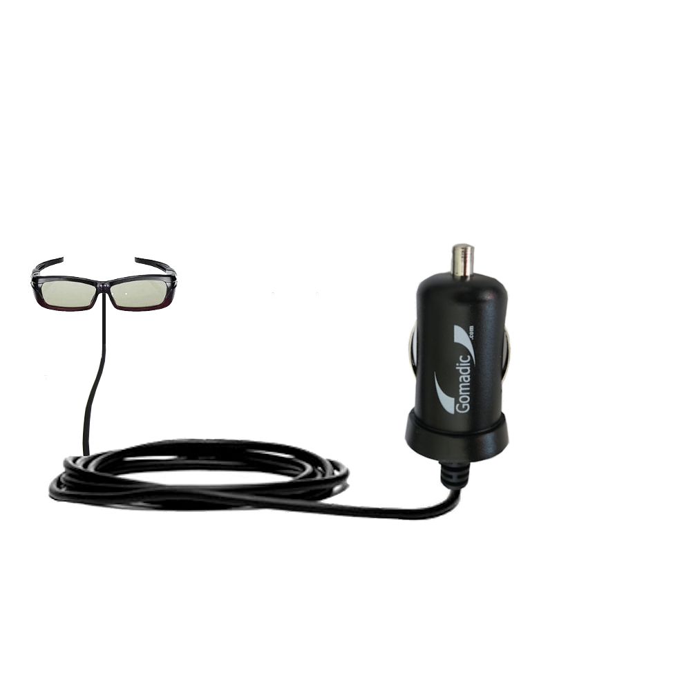 Mini Car Charger compatible with the Samsung SSG-2200AR Rechargeable Adult 3D Glasses