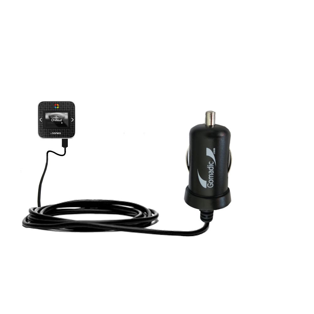 Mini Car Charger compatible with the Sandisk Sansa SlotRadio to Go