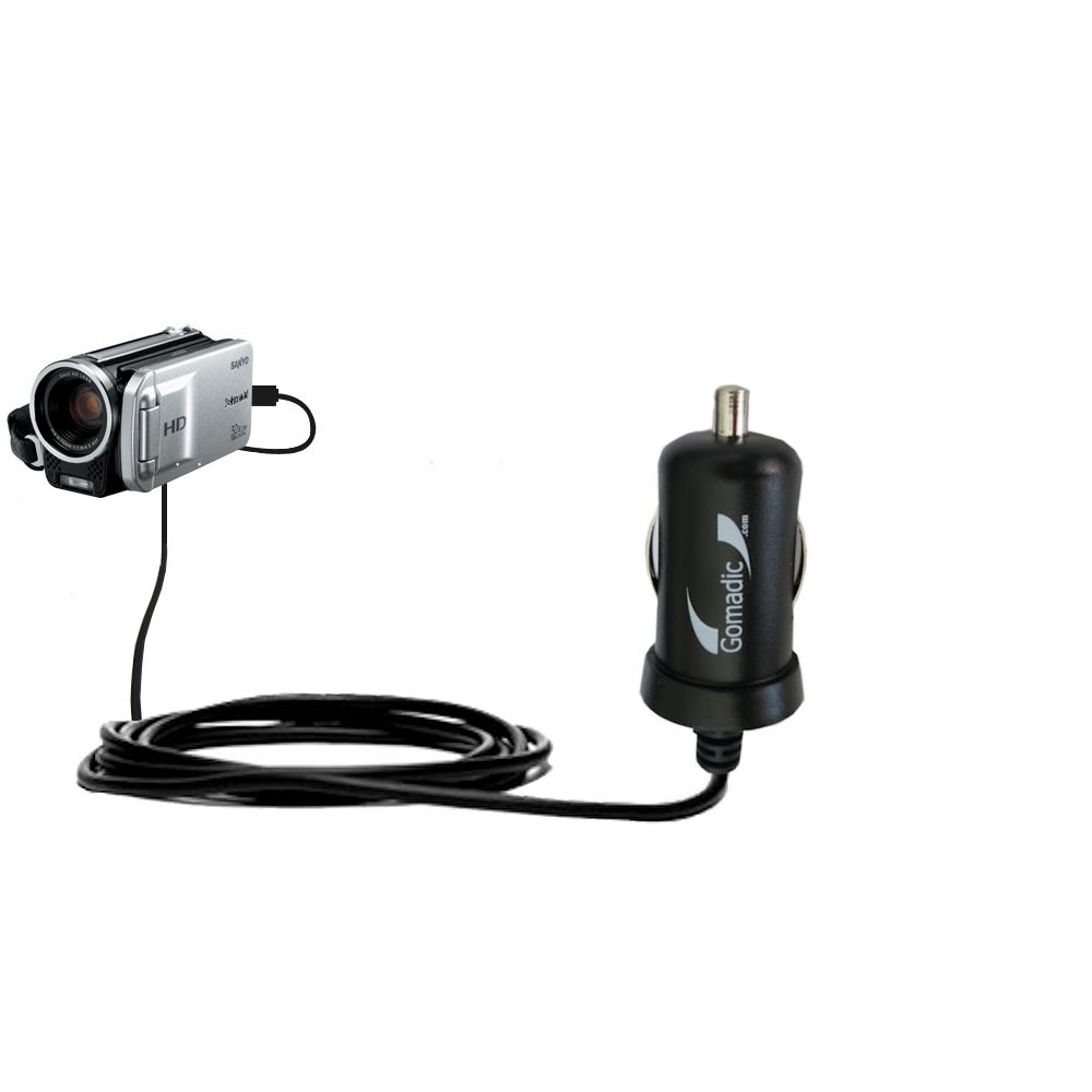 Mini Car Charger compatible with the Sanyo Camcorder VPC-TH1