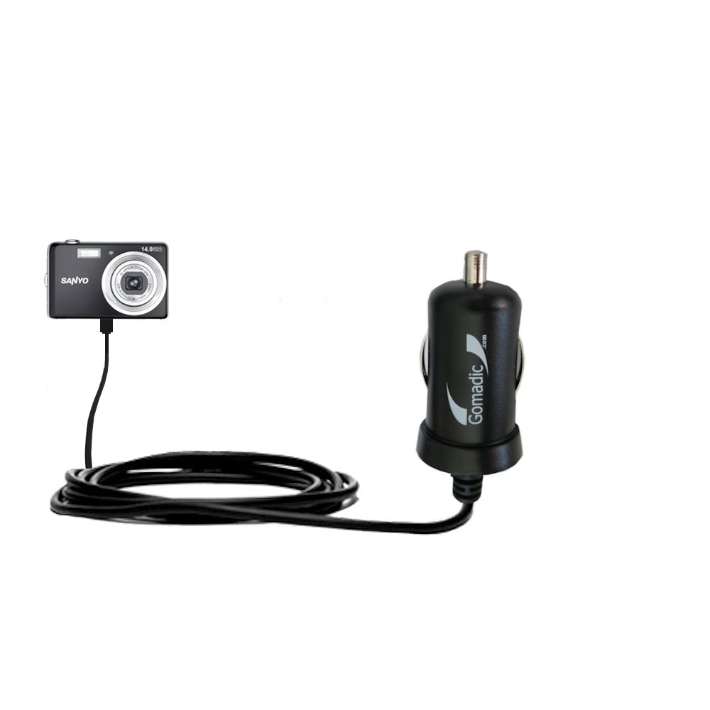 Mini Car Charger compatible with the Sanyo Xacti VPC-E1500TP