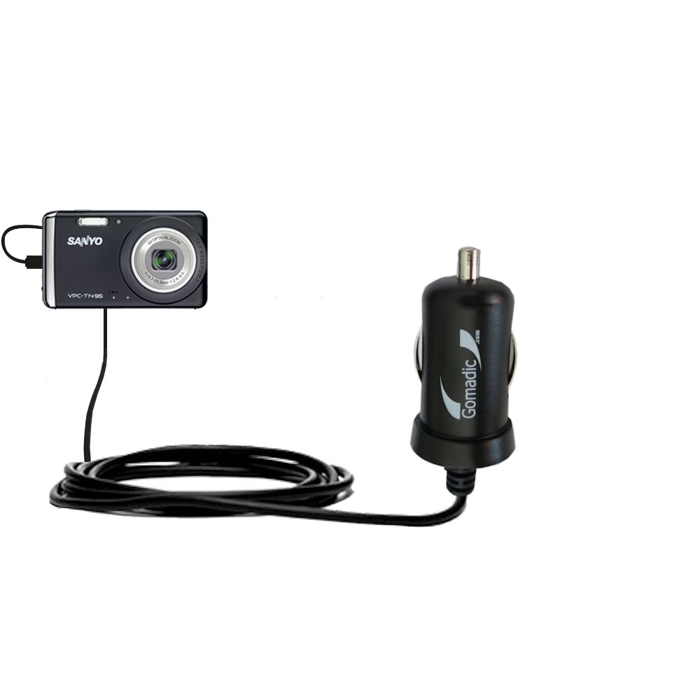 Mini Car Charger compatible with the Sanyo Xacti VPC-T1495