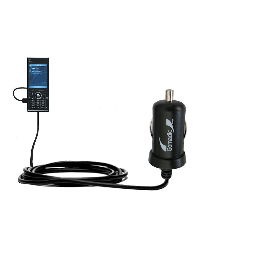 Mini Car Charger compatible with the Sharp Willcom WS003SH