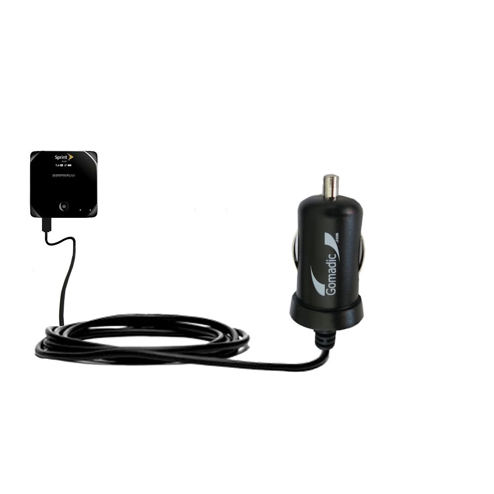 Gomadic Intelligent Compact Car / Auto DC Charger suitable for the Sierra Wireless Overdrive 3G/4G Mobile Hotspot - 2A / 10W power at half the size. Uses Gomadic TipExchange Technology