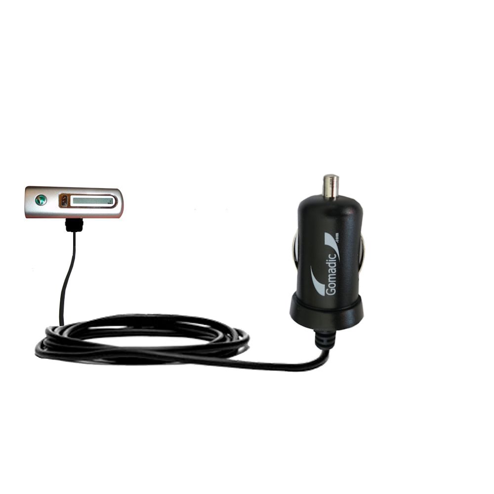 Gomadic Intelligent Compact Car / Auto DC Charger suitable for the Sony Ericsson Bluetooth Headset HBH-200 - 2A / 10W power at half the size. Uses Gomadic TipExchange Technology
