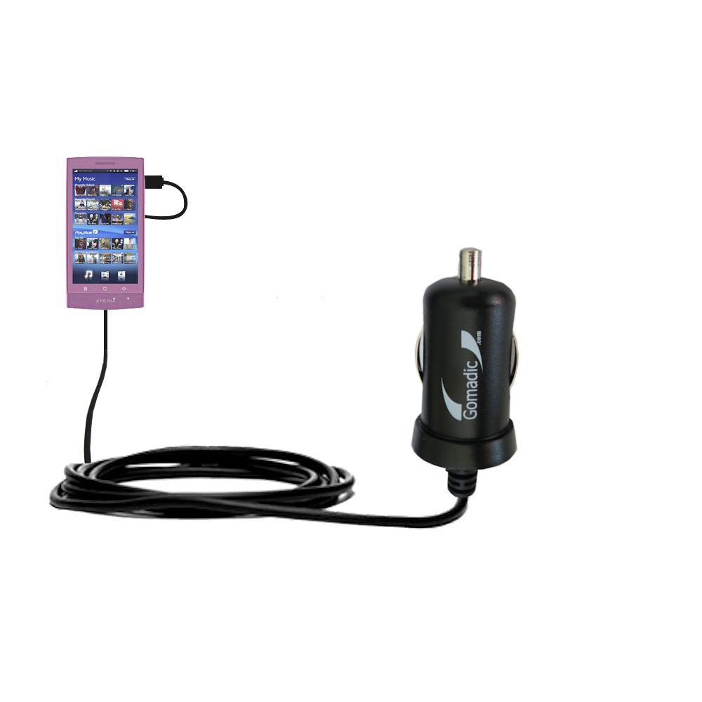 Mini Car Charger compatible with the Sony Ericsson X12
