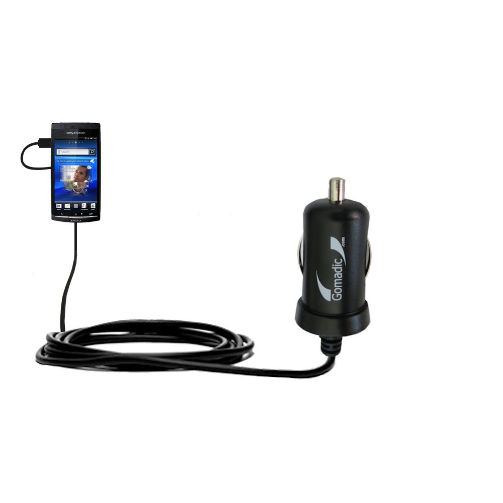 Mini Car Charger compatible with the Sony Ericsson Xperia Arc HD