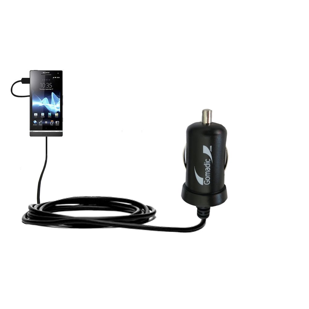 Mini Car Charger compatible with the Sony Ericsson Xperia S