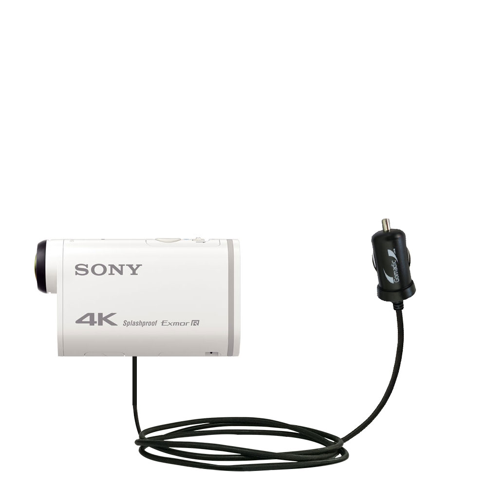 Mini Car Charger compatible with the Sony FDR-X1000