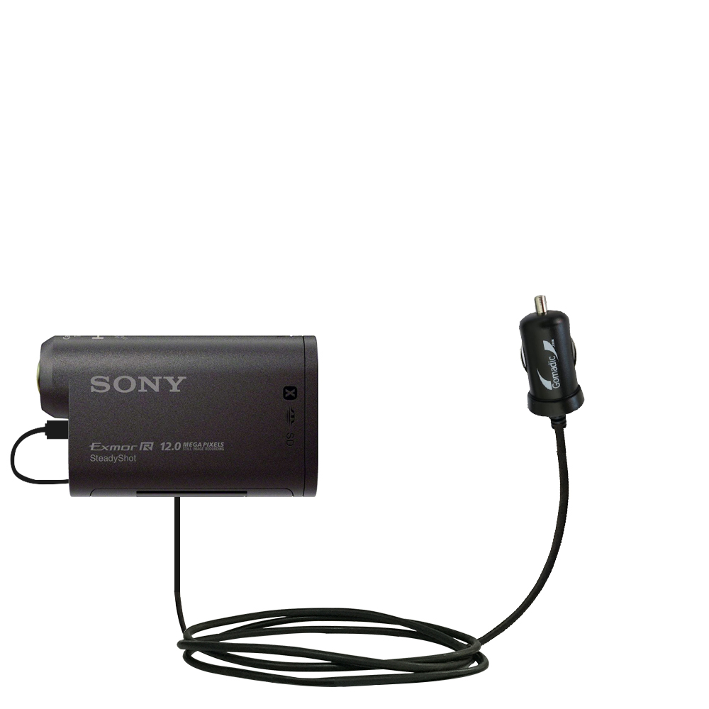 Mini Car Charger compatible with the Sony HDR-AS20 / AS20
