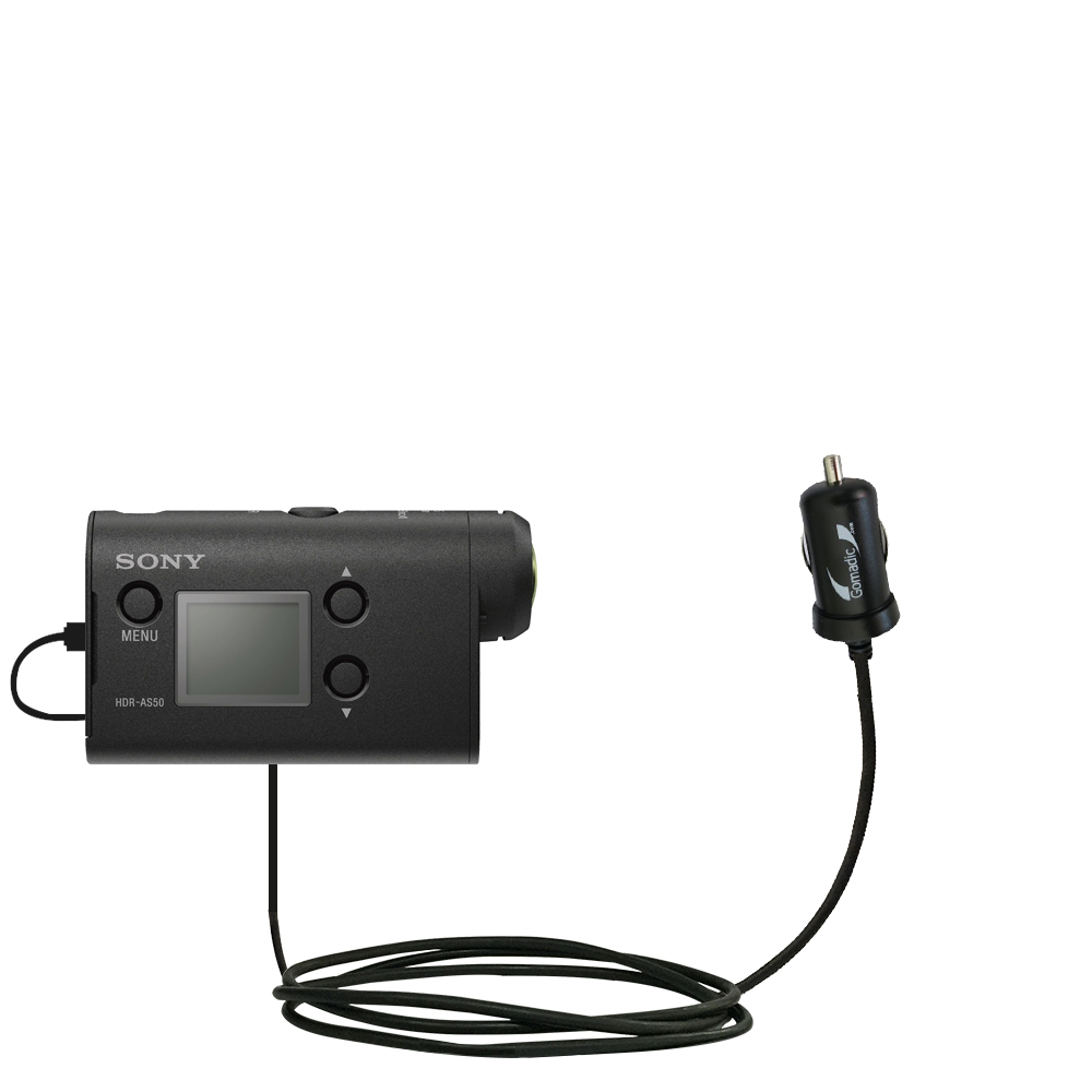 Mini Car Charger compatible with the Sony HDR-AS50 / AS50