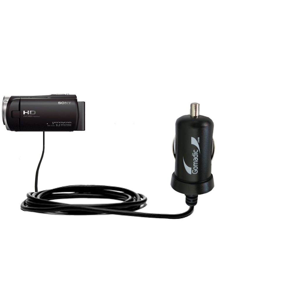 Mini Car Charger compatible with the Sony HDR-CX330