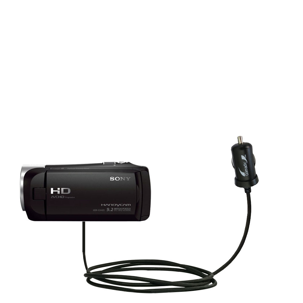 Mini Car Charger compatible with the Sony HDR-CX405 / HDR-CX440