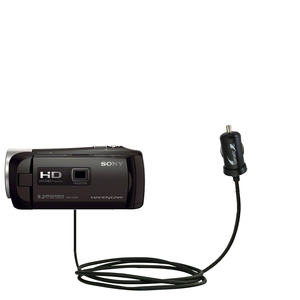 Mini Car Charger compatible with the Sony HDR-PJ240