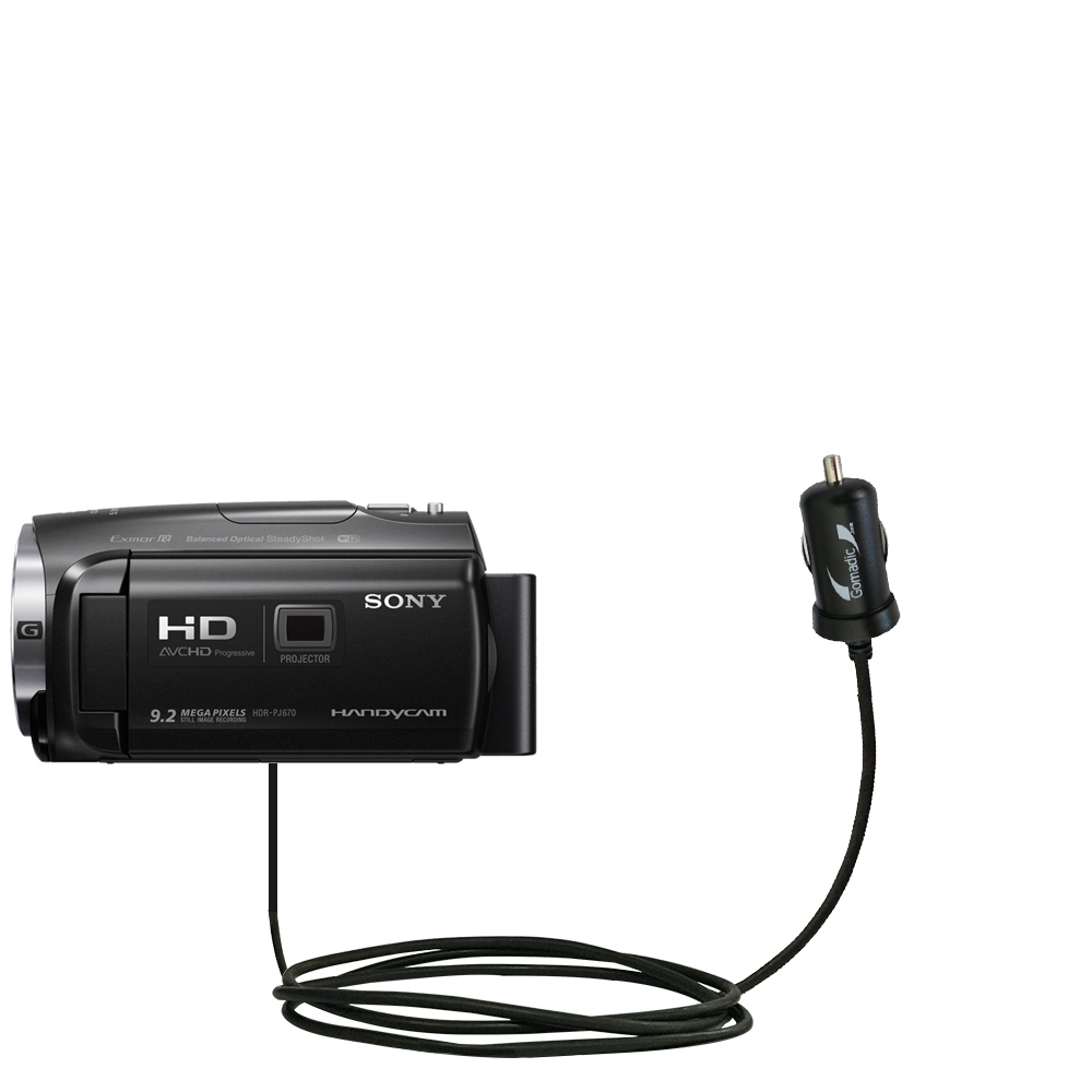 Mini Car Charger compatible with the Sony HDR-PJ670 / PJ670