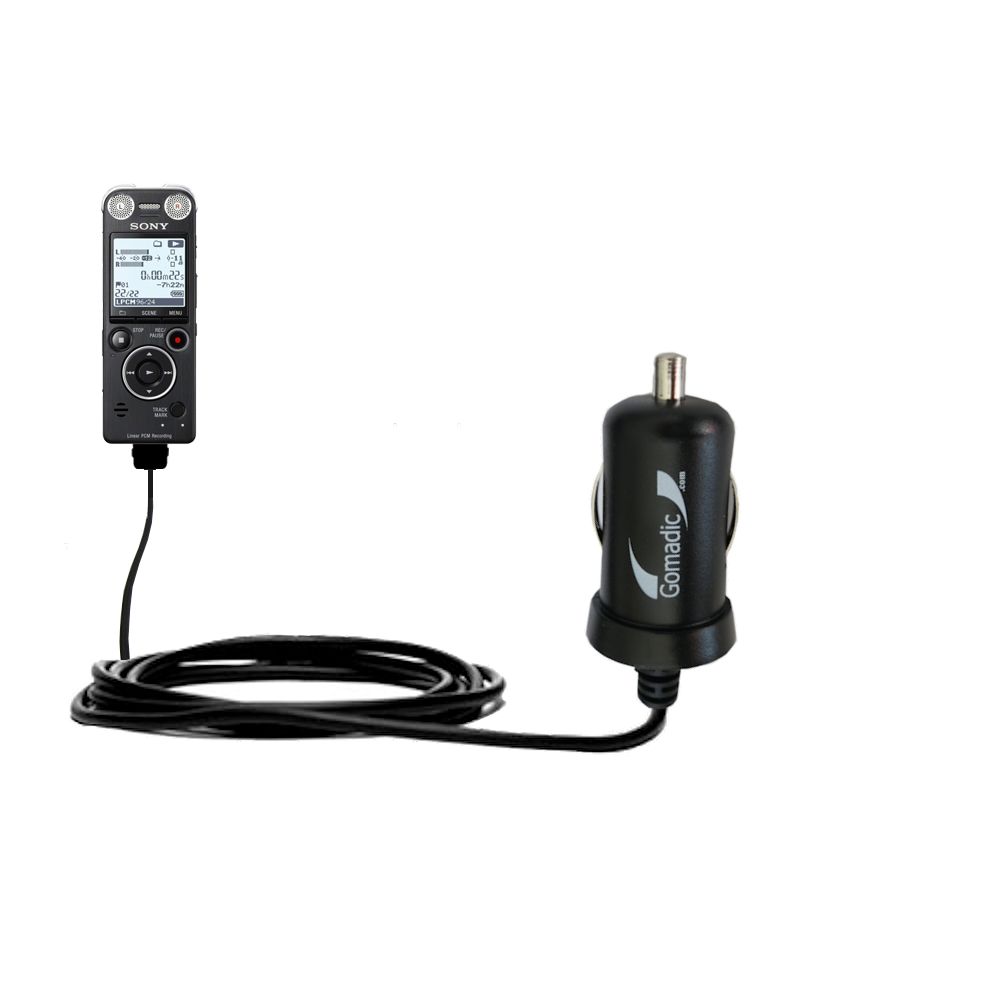 Mini Car Charger compatible with the Sony ICD-SX1000