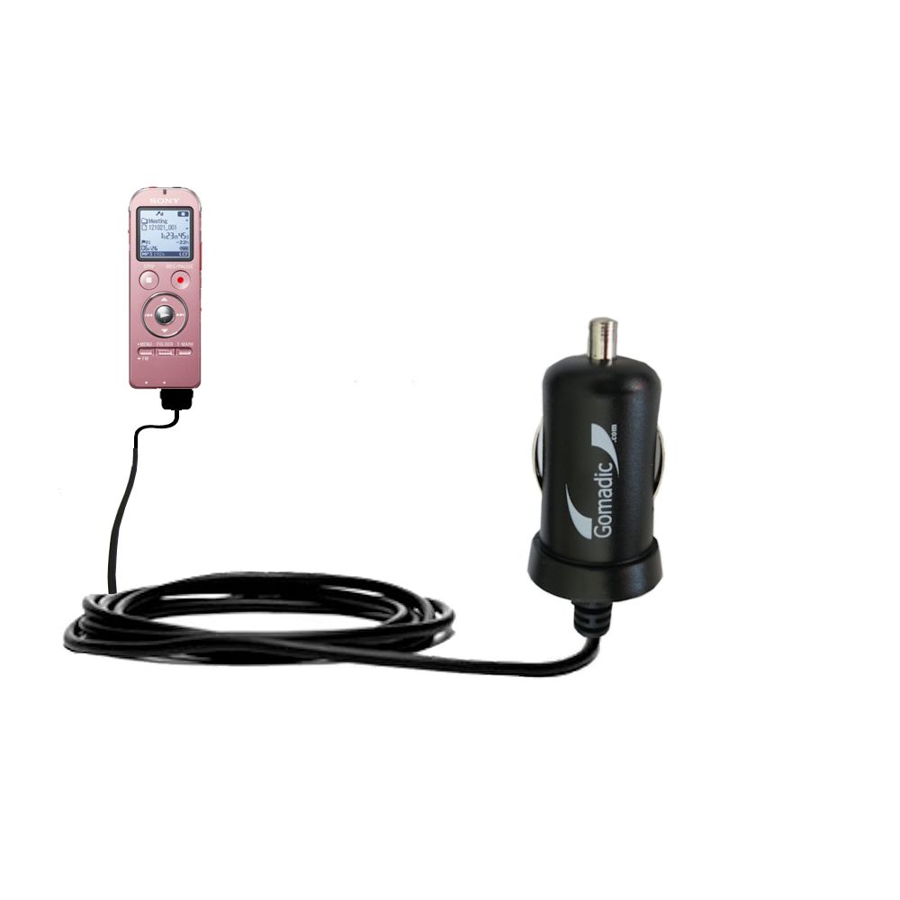 Mini Car Charger compatible with the Sony ICD-UX532 / UX533 / UX534