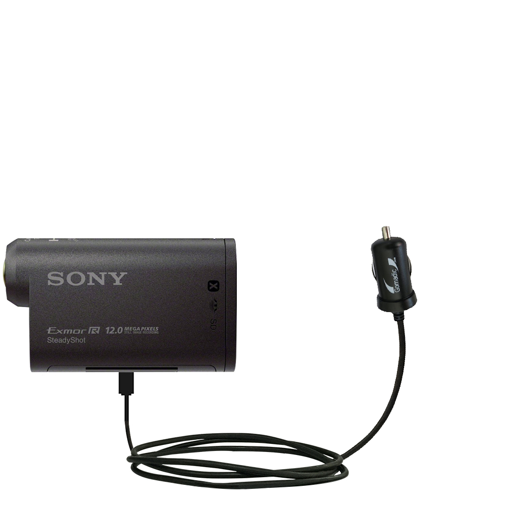Mini Car Charger compatible with the Sony POV HDR-AS30V