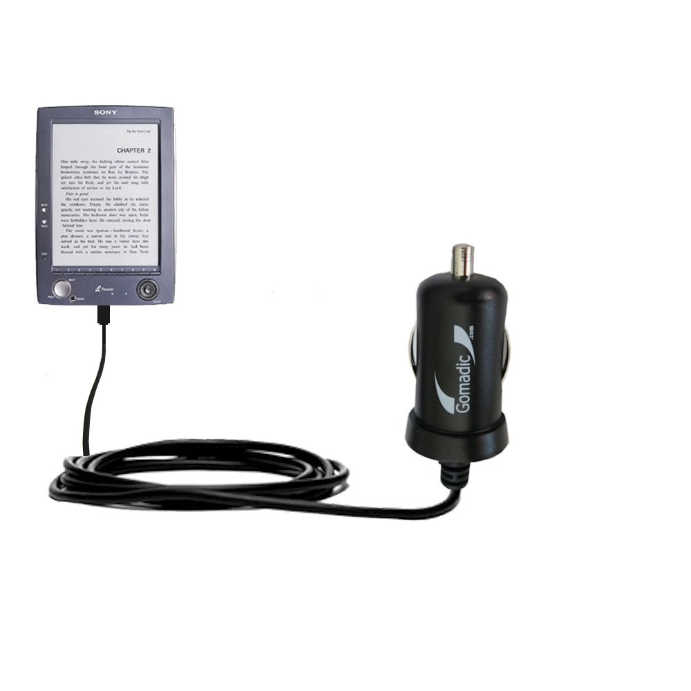 Mini Car Charger compatible with the Sony PRS-500 Digital Reader Book