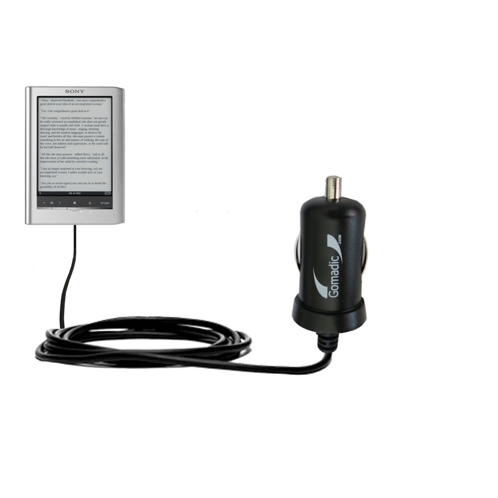 Mini Car Charger compatible with the Sony Reader PRS-505