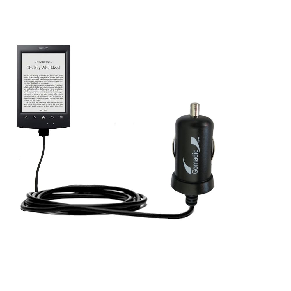 Mini Car Charger compatible with the Sony Reader PRS-T2