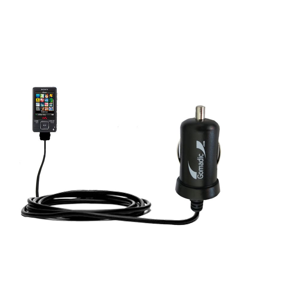 Mini Car Charger compatible with the Sony Walkman NWZ-A829