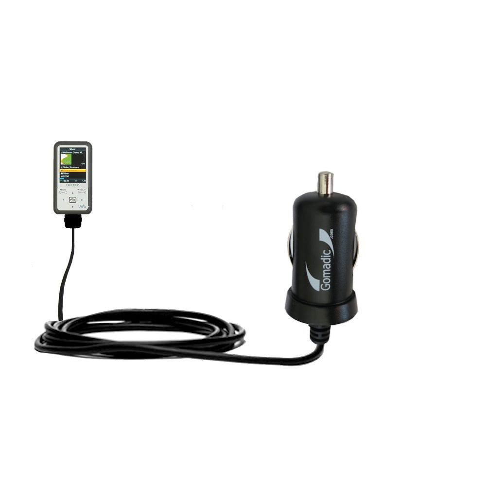 Mini Car Charger compatible with the Sony Walkman NWZ-S618F