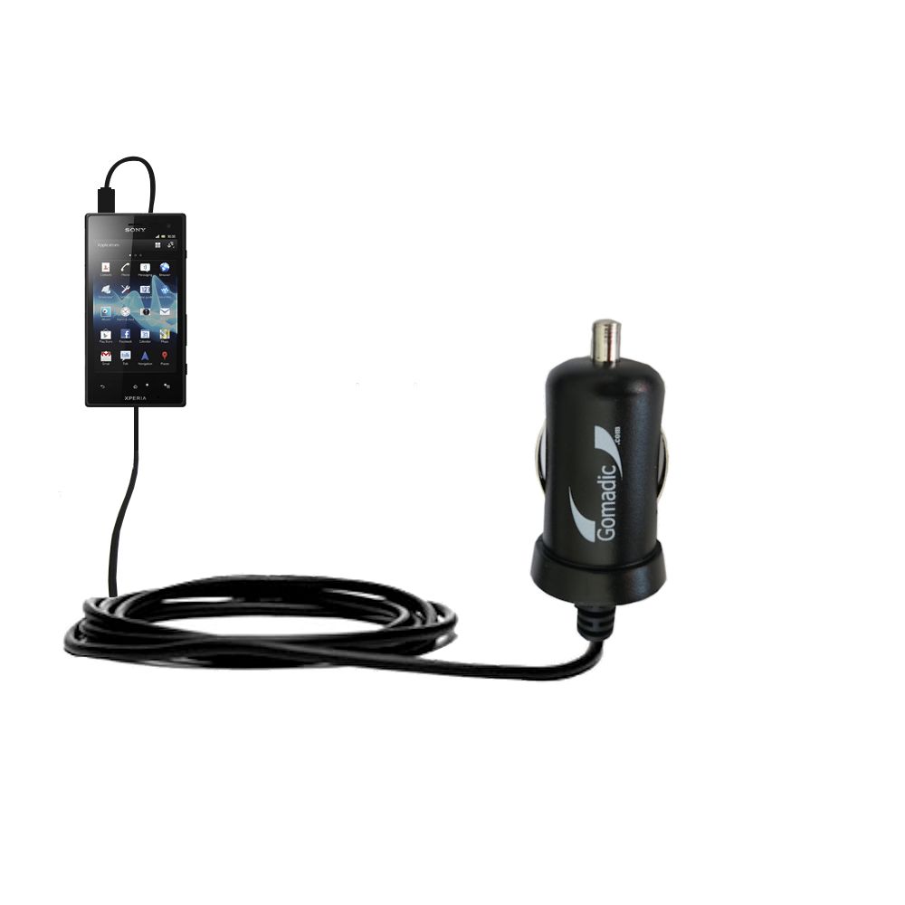 Mini Car Charger compatible with the Sony Xperia Acro S