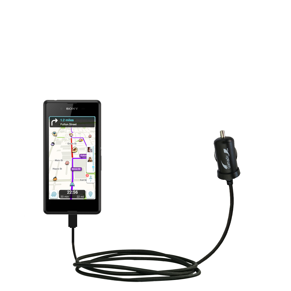 Mini Car Charger compatible with the Sony Xperia E3