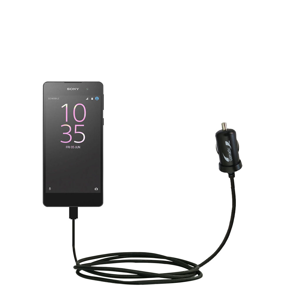 Mini Car Charger compatible with the Sony Xperia E5