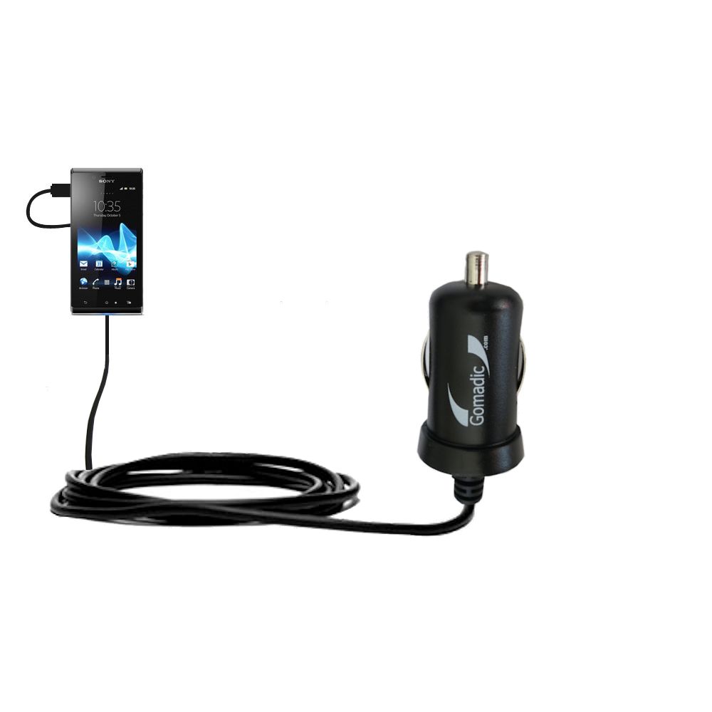 Mini Car Charger compatible with the Sony Xperia J