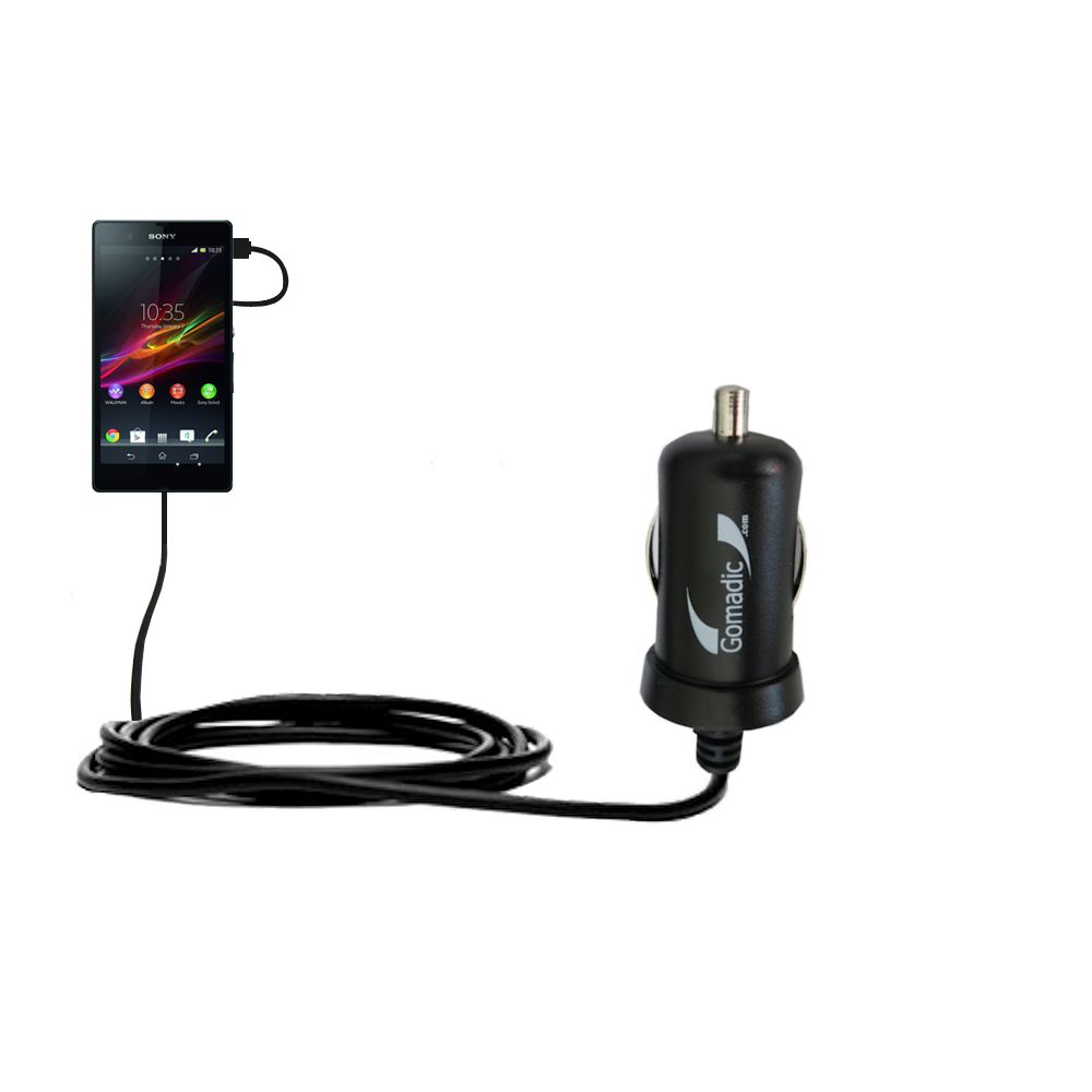 Mini Car Charger compatible with the Sony Xperia Z
