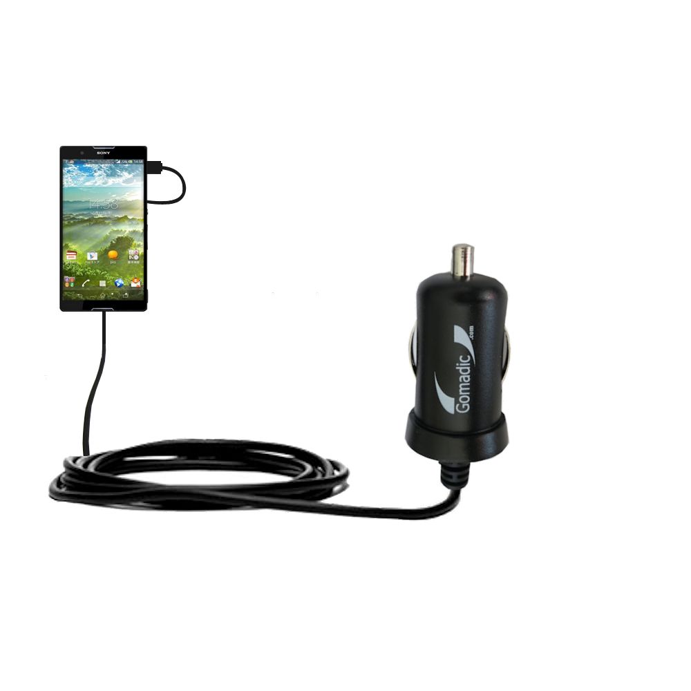 Mini Car Charger compatible with the Sony Xperia Z1