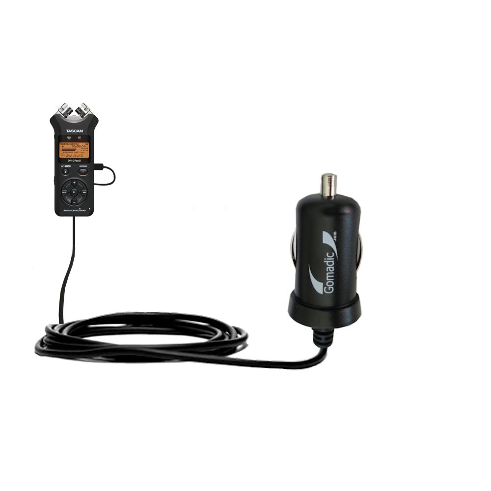 Mini Car Charger compatible with the Tascam DR-07 MK II
