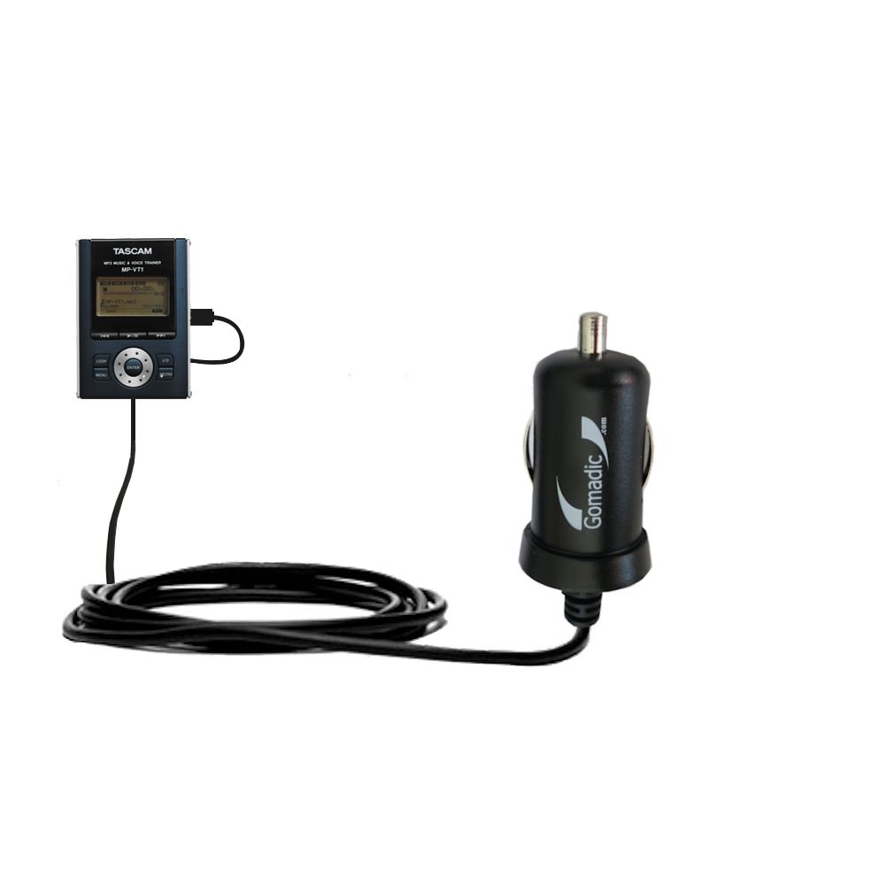 Mini Car Charger compatible with the Tascam MP-VT1