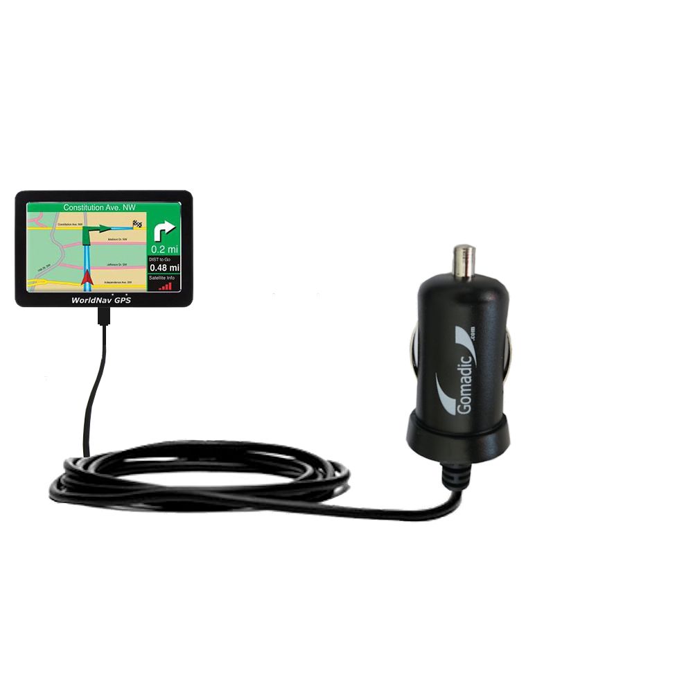 Mini Car Charger compatible with the Teletype WorldNav 5100