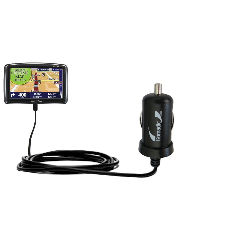 Mini Car Charger compatible with the TomTom XL 340
